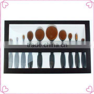 Face black oval makeup brush set