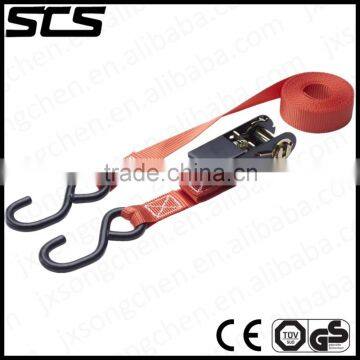 Polyester Ratchet Tie Down Strap With S Hook
