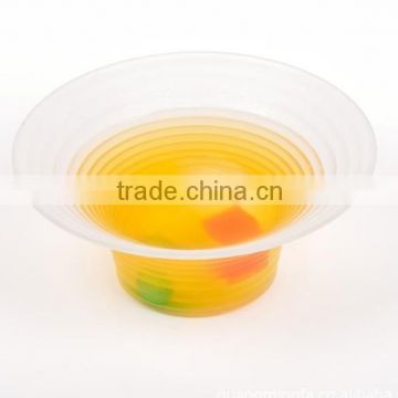 plastic plate/ dish/dishes contain sushi and vegetable and cake/ice cream on sale