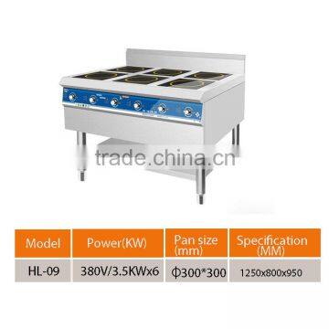 6 Heads 2KW Each Wok Commercial Industrial Electronic Induction Cooker Cooktop With Stainless Steel M635 photo-2