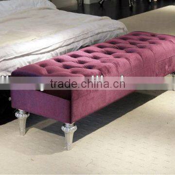 Post-modern fabric with crystal buttons bed side stool (LS-118A & B)