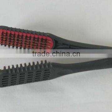 boar bristle straightening hair brush with aluminum plate