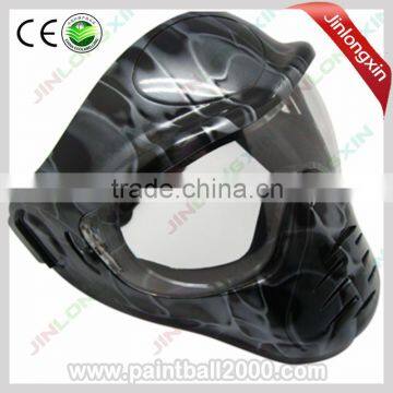 Airsoft mask Black Snake Pattern Anti Fog single lens paintball mask