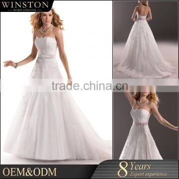 New Luxurious High Quality fabric wedding dress 2015