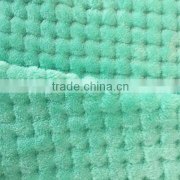 100% Polyester Soft Velvet Jacquard Home Textile Fabric Plush Brush Velvet Grid Fabric Knitting Sleeping Wear Velvet Fabric photo-3