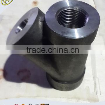 ASME B16.11 NPT threaded reducing 45 degree lateral tee pipe fitting