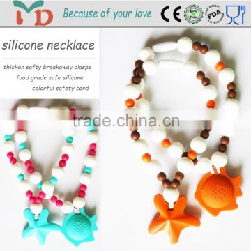 Hot sale new necklace jewelry silicone baby pendant elephant shape teether