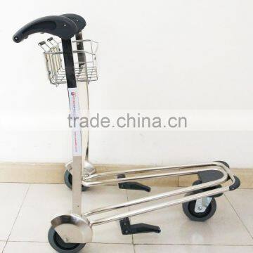 Airport 3 Wheels Stainless Steel Baggage Trolley