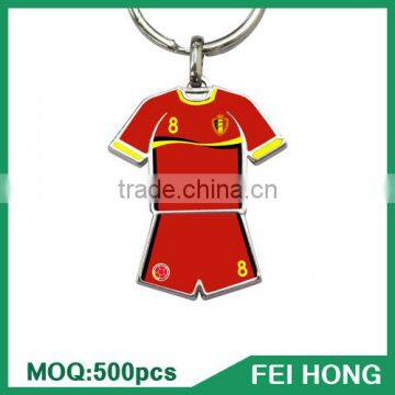 China Supplier Advertising Two Sided Metal Sport Shirt Printed Oem Key Ring