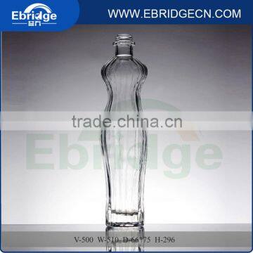 500ml charming body shape vodka glass bottle with screw top