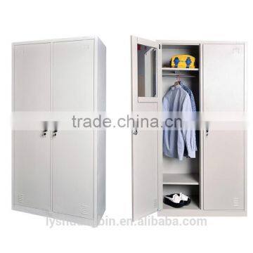 Multi-use double door bedroom metal wardrobe/Indian metal wardrobe design