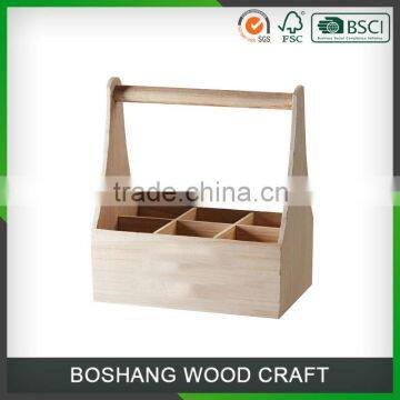 Handmade Naturel Wood Color Wine Beer Carrier