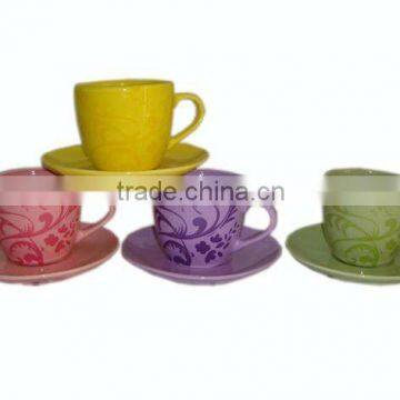 Ceramic Decal Coffee Mug Set 4Asst