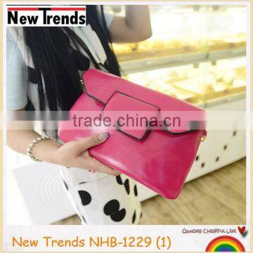 Fashion fushcia PU small size bag/clutch bag