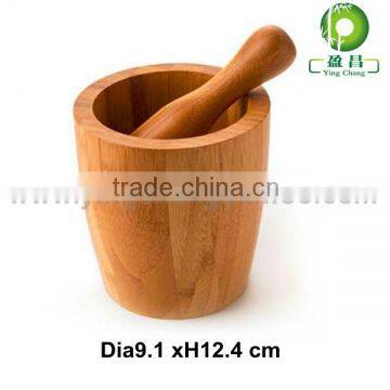 Two head Bamboo Mortar and Pestle