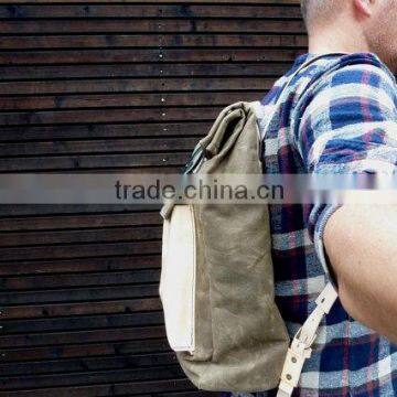Custom High Quality Waxed Canvas Backpack