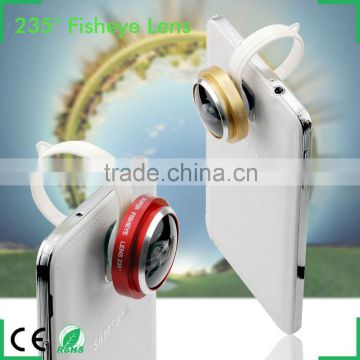 Corlorful circle clip fish eye lens 235 super degree fisheye lens