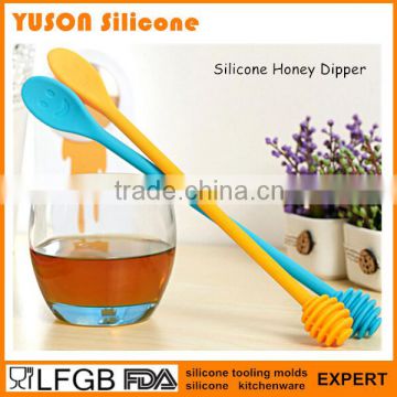 2016 hot sell silicone stirring splash stick bar honey dipper