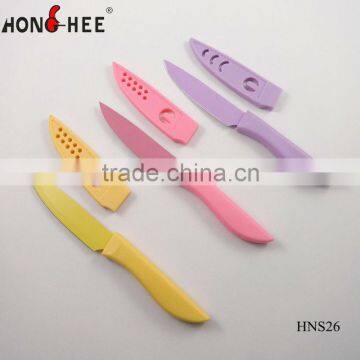 Colorful Handle Stainless Steel Paring Knives With Sheath