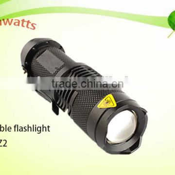 High quality High/Low/SOS modes Strobe light Zoomable torch flashlight for outdoor activities