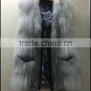 New design knitted fox fur vest for winter women