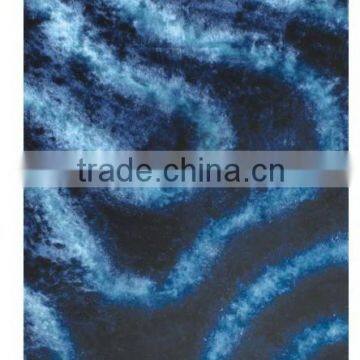 3D Water wave blue color shaggy carpet