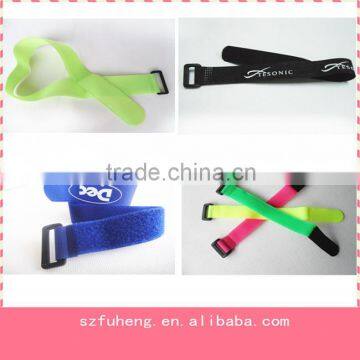 Customized plastic buckled Hook & Loop strap with printed logo