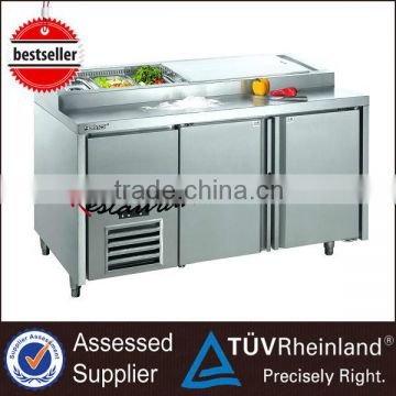 R243 2 Doors Stainless Steel Fancooling Pizza Prep Commercial Refrigerator