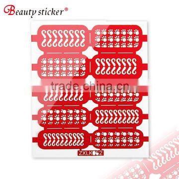 Beauty sticker hollow nail wraps for nail make up DIY colorful beautiful vinyl