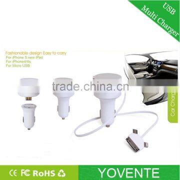 High Quality Standard Fast Delivery Promotional Usb Mini Car Charger Multi Port With Cable photo-5