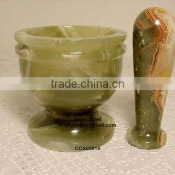 Green Onyx Mortar and Pestle in Cheap Price