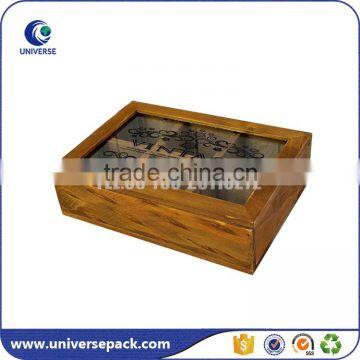 High quality factory supplied luxury wood tea box with compartments