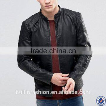 chinese clothing manufacturers round collar zip opening leather jackets for men                        
                                                                                Supplier's Choice