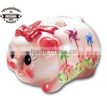 custom colorful handpaint relief cut piggy money bank