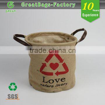 Waterproof Shopping Promotional customised jute round bottom bag