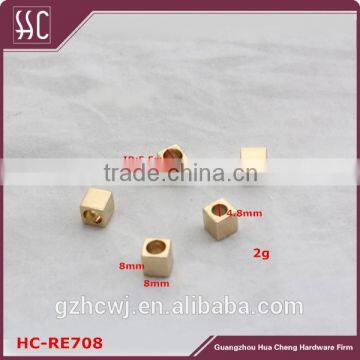metal gold square bell end stopper for bag accessories