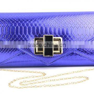 Purple snake PU high quality metals handbag