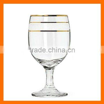 Wine glass with silver rim,gold rim,stemware,goblet