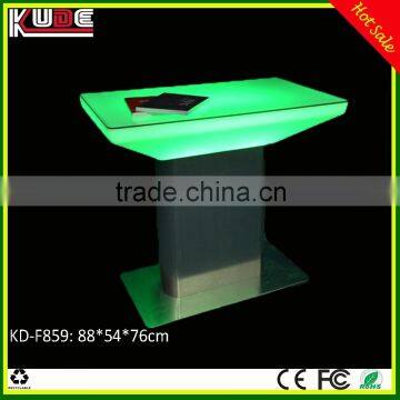 KD-F859 LED glowing coffee table/ plastic square table for outdoor event