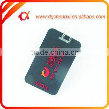 Custom Fashion Black Plastic Travel Bag Tag Whith Silicon Strape