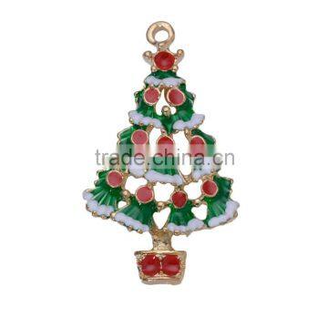 Wholesale New Style Gold Plating Oil Drip Christmas Tree Jewelry Findings