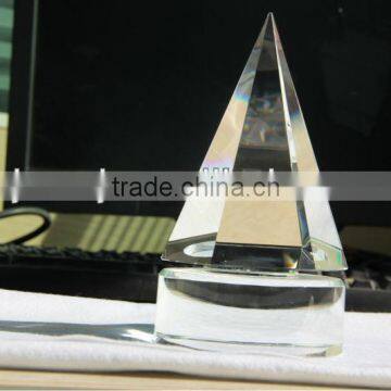 pure crystal pyramid with round base