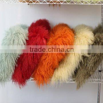 Colorful Mongolian Fur Pillow Fur Cushion Cover