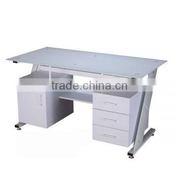 GX-608 modern white glass top office small reception desks