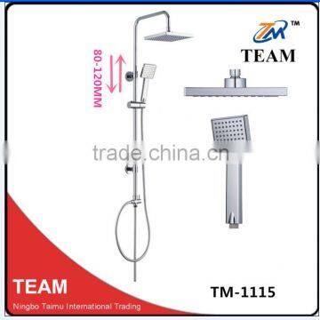 TM-1115 Extention stainless steel shower sliding bar ajustable bathroom rain shower column set