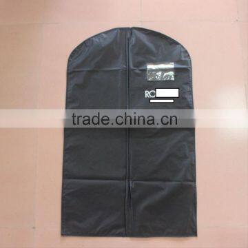 100gsm black non woven suit bag with clear window