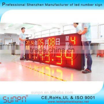 Shenzhen Outdoor Red LED TIME ,Date Display