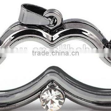 Beard Floating Locket Pendant With Rhinestone photo-2