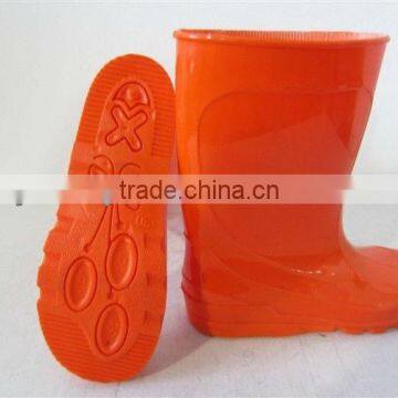 Fashion Clear Orange Kids PVC Boots