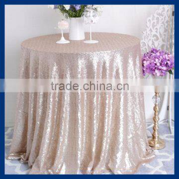 SQ004B Popular Custom made wholesale gorgeous beaded glitter hand knitted fancy champagne sequin table cloth